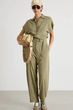 Tuta in georgette stretch - Verde