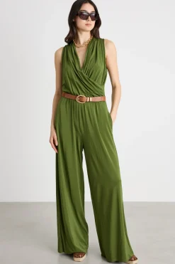 Tuta in jersey di viscosa stretch - Verde