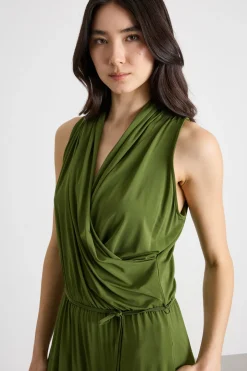 Tuta in jersey di viscosa stretch - Verde