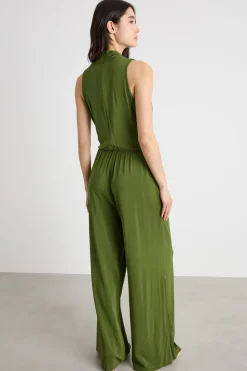Tuta in jersey di viscosa stretch - Verde