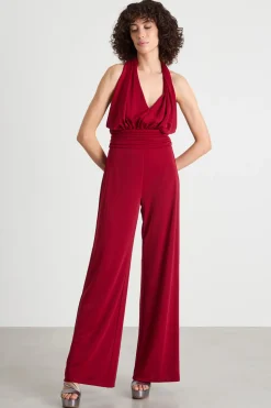 Tuta in jersey stretch fluido - Bordeaux