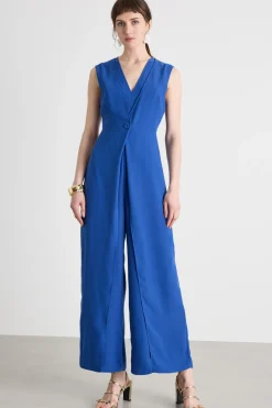 Tuta in raso opaco - Bluette
