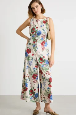 Tuta in twill con nastri - Bianco