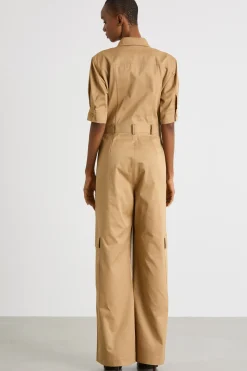Tuta workwear in gabardina - Cammello
