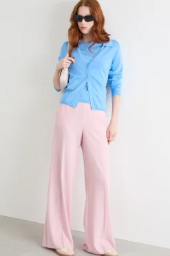 Twin set con ricamo - Azzurro
