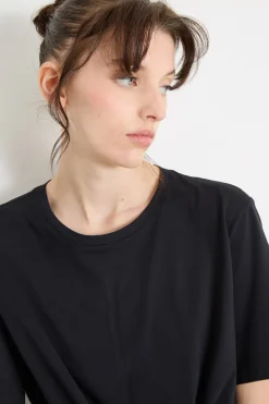 Wrap T-shirt in jersey - Nero