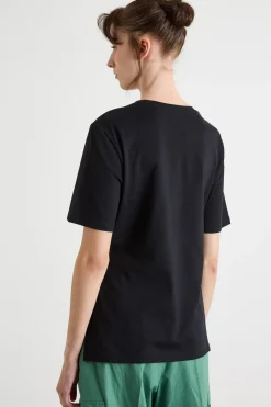 Wrap T-shirt in jersey - Nero